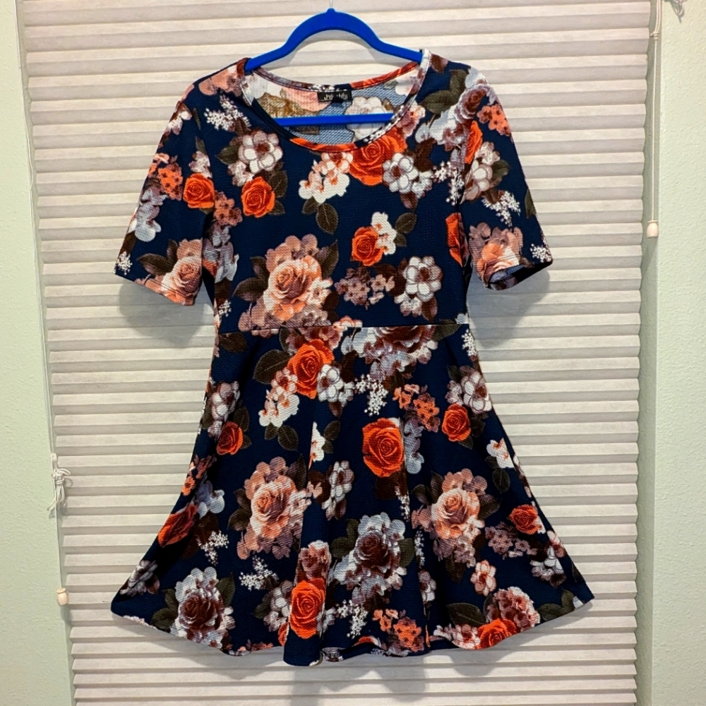 Floral mini skater dress